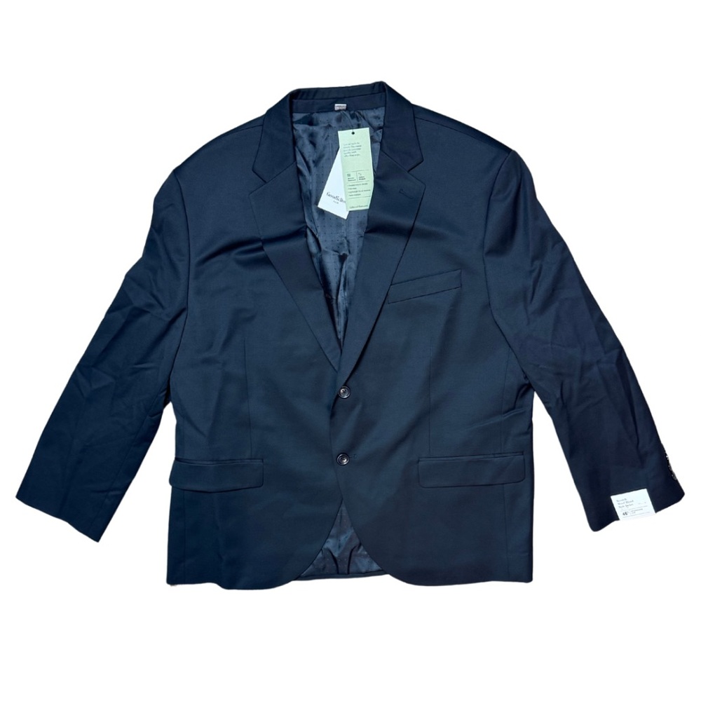 Goodfellow & Co Navy Sport Coat Modern Tailored Fit Wool Blend Suit Jacket - 46S - Picture 2 of 9